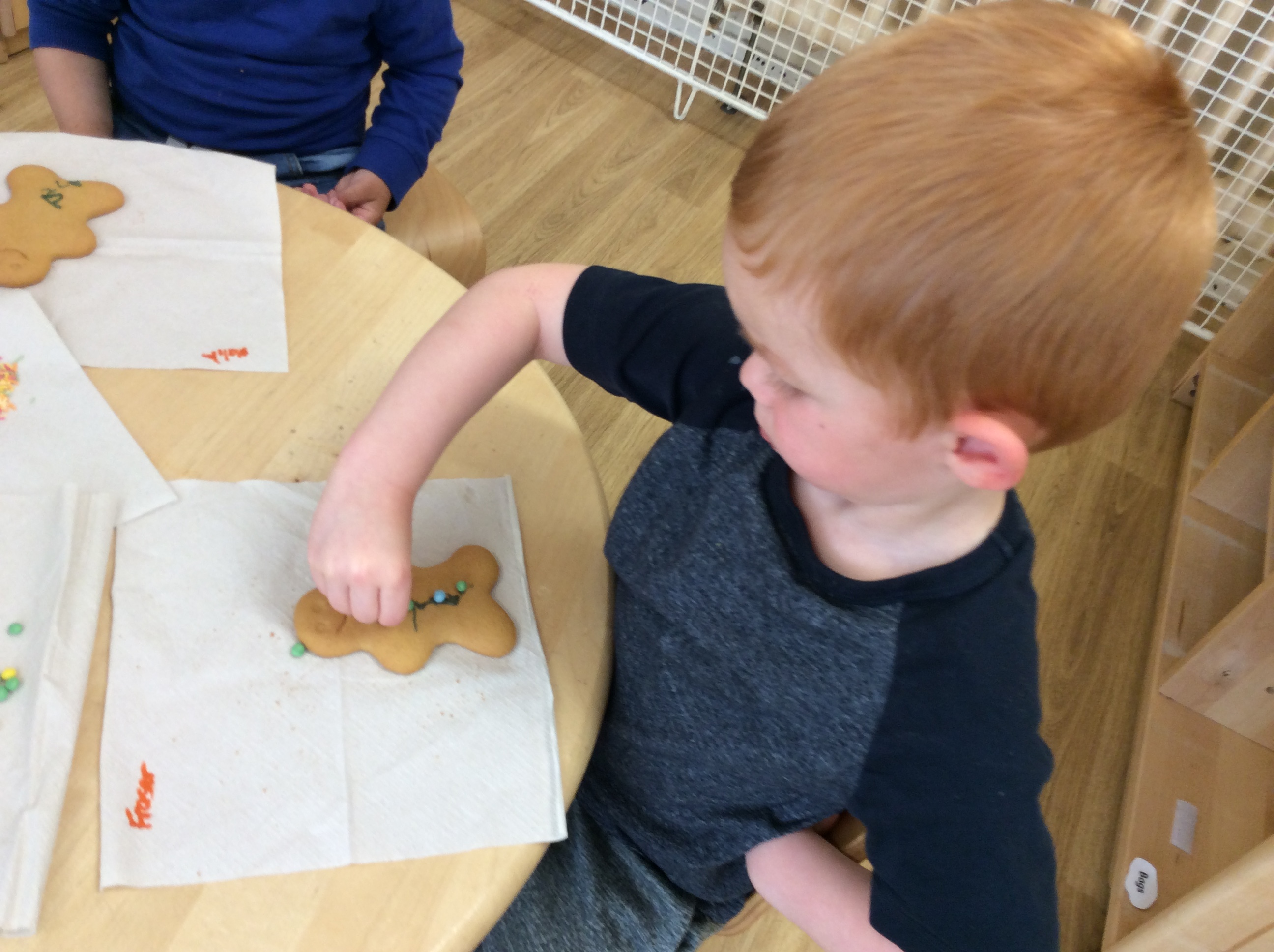 child with gingerbread