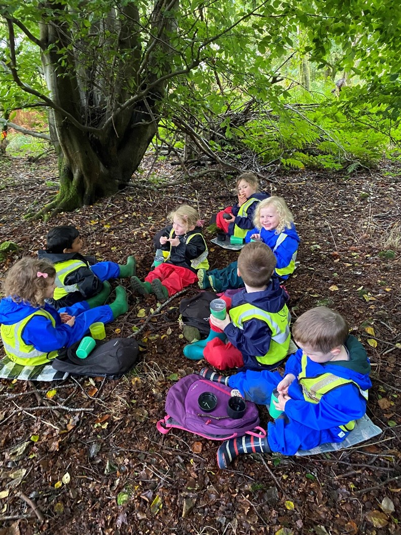 Children taking part in Forest School