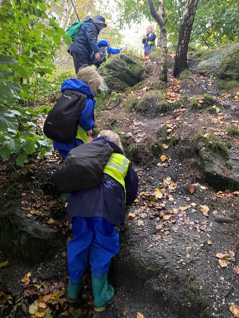 Children taking part in Forest School
