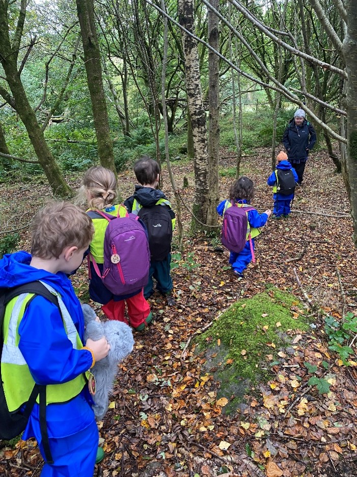 Children taking part in Forest School