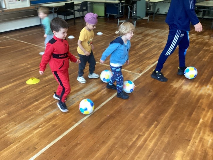 Children playing football