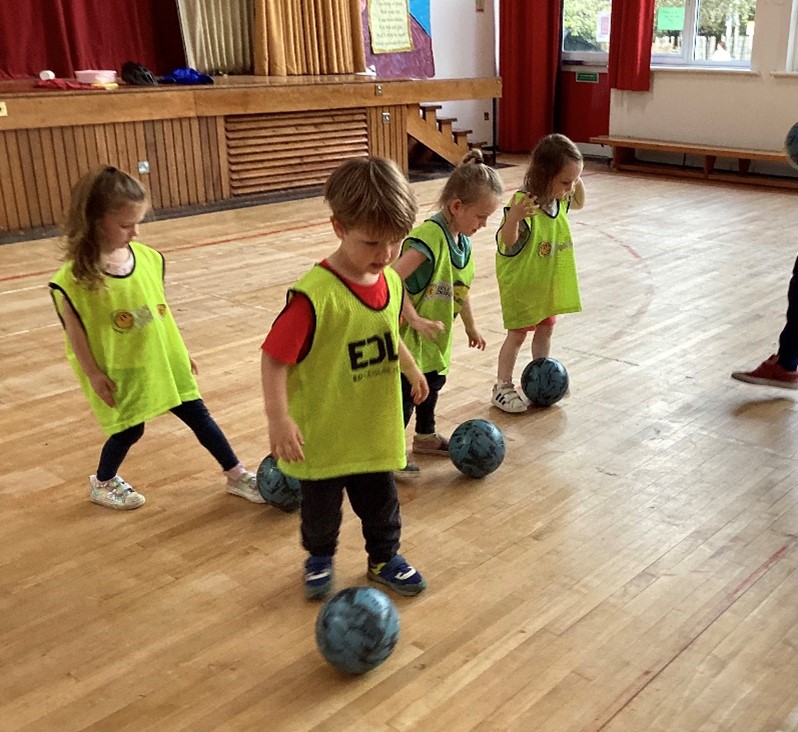 Children playing football