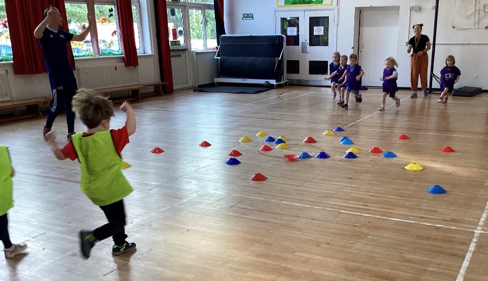 Children playing football