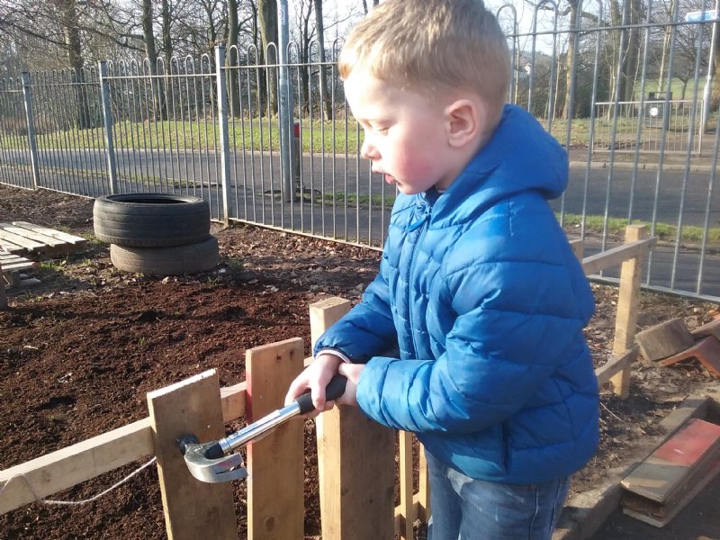 child making fence